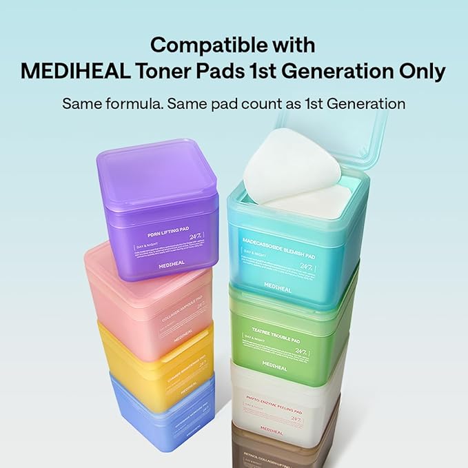 (Only Refill) Mediheal Vitamide Brightening Pad (100 Pads) - Radiance Boosting Pads for Clear, Illuminating Skin - Vegan Gauze Pad