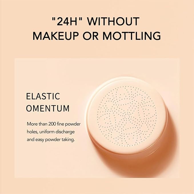 Hush Foundation for Mature Skin，Warm Tone CC Air Cushion Foundation，Moisturizing & Skin-Care Air Cushion Foundation，Luvie Glow Foundation Full Coverage Long-Lasting BB Cream with Mushroom Applicator
