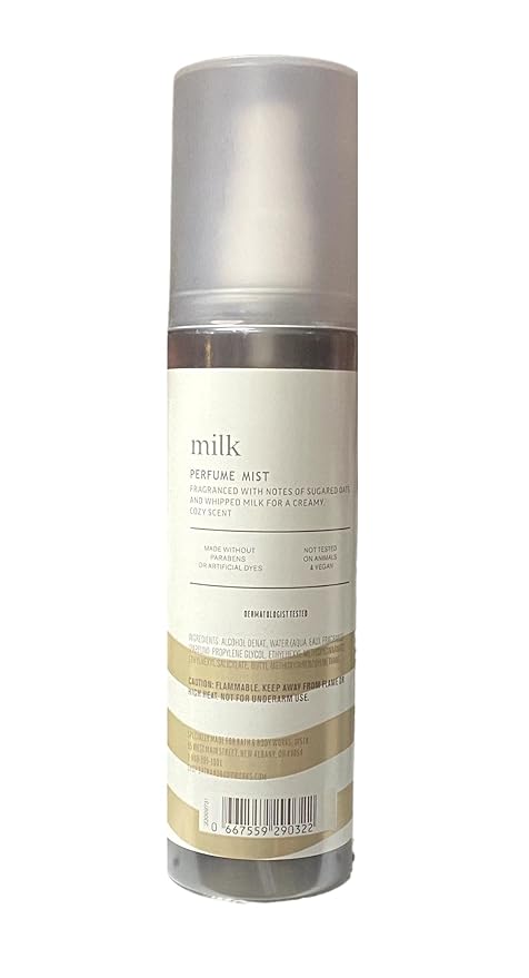 Bath & Body Works Milk 2 Pack Perfume Mist Bundle with a Natural Oats Bar Soap - Full Size