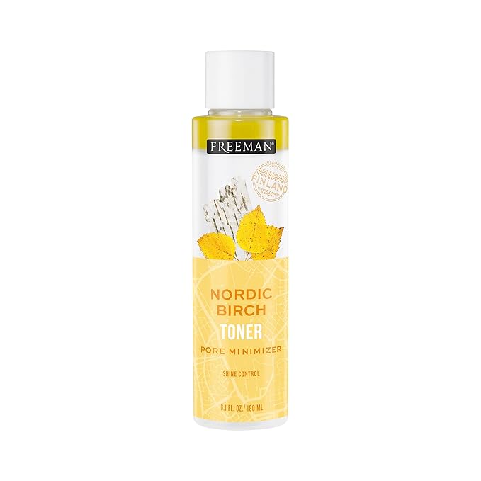 Freeman Exotic Blends Shine Control Nordic Birch Toner, Pore Minimizing Face Toner, Removes Makeup and Dirt, 6.1 fl.oz./180 mL Bottle