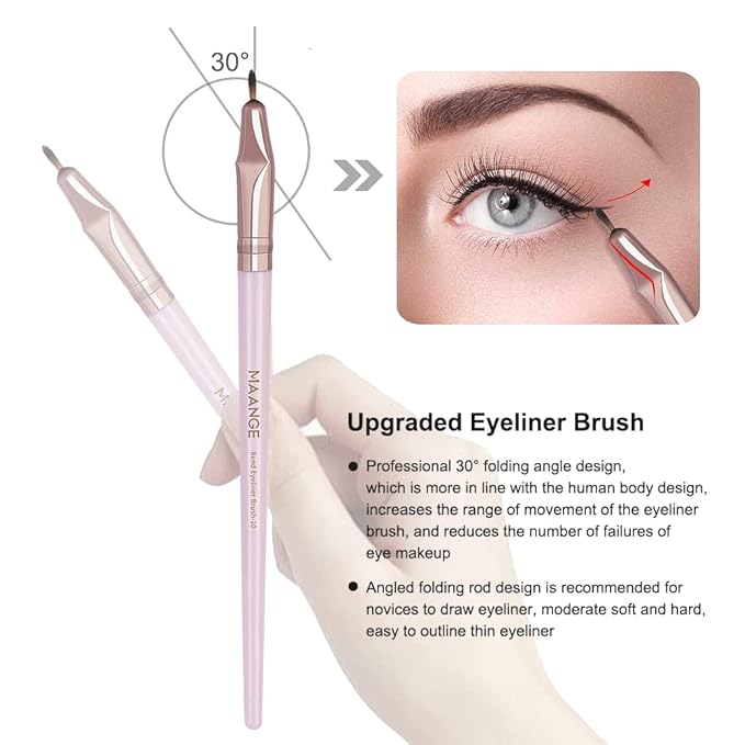 Makeup Brushes, 18 Pcs Professional Premium Synthetic Makeup Brush Set with Case, Foundation Kabuki Eye Travel Make up Brushes sets (Pink Gold)