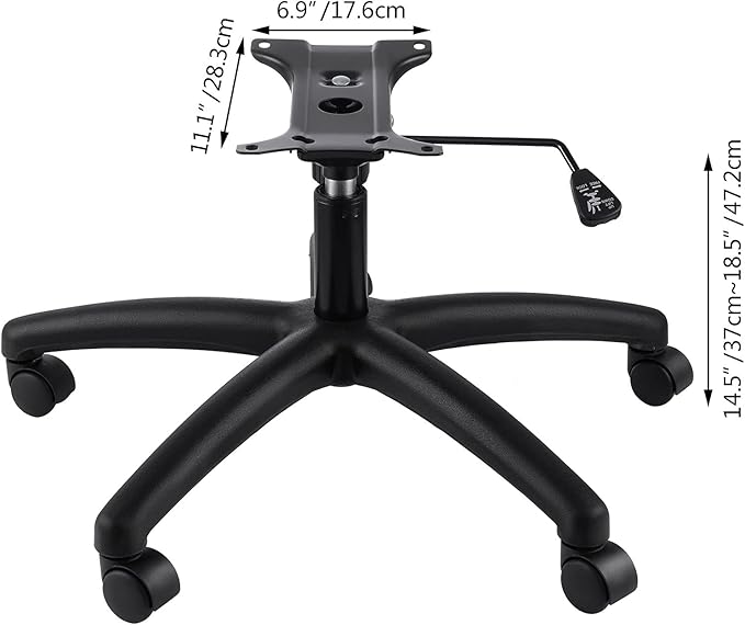 28" Swivel Chair Base Replacement, Office Chair Base, 350 Pounds Heavy Duty Gaming Chair Replacement Base with Bottom Plate Stand Cylinder and Casters