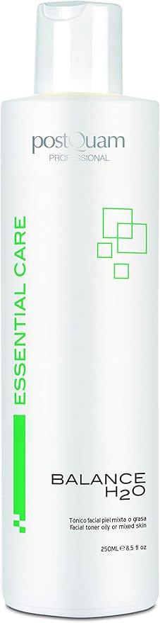 postQuam Professional Balance H2O Facial Tonic for Mixed or Oily Skin 250ml – Spanish Beauty – Mentholated Solution with Algae – Regulates Excess Sebaceous Secretion- Hydrates and Refreshes Skin