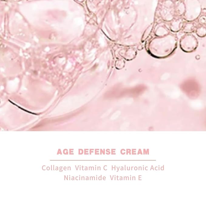 5 in 1 Age Defense Cream Collagen, Vitamin E, C and Nicotinamide Vitamin B Anti Aging Facial Cream - Restoring, Smoothing & Hydrating - Reduces Fine Lines, Wrinkles, Dehydrated Skin & More.