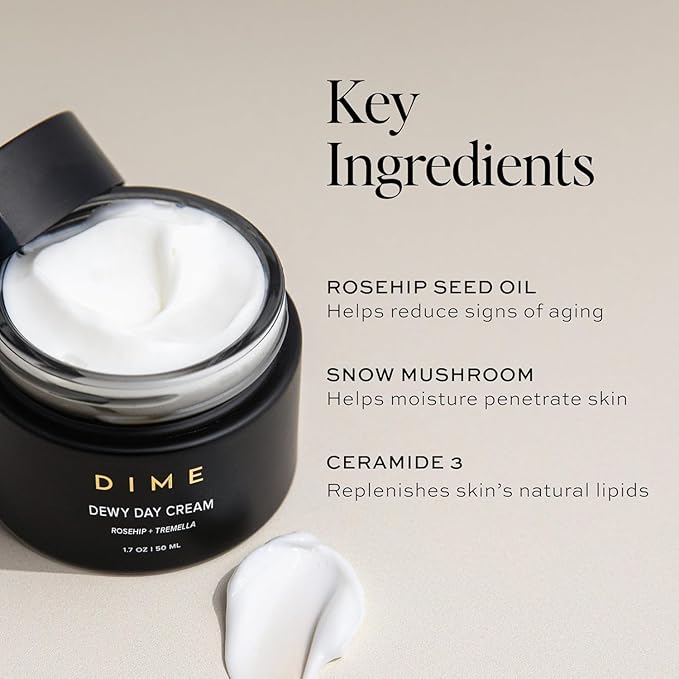 DIME Beauty Moisture Skin Care Set - Dewy Day Cream and Restorative Night Cream Non Toxic Face Moisturizer for Dry or Sensitive Skin Barrier Repair Day and Night Hydrating Facial Creams