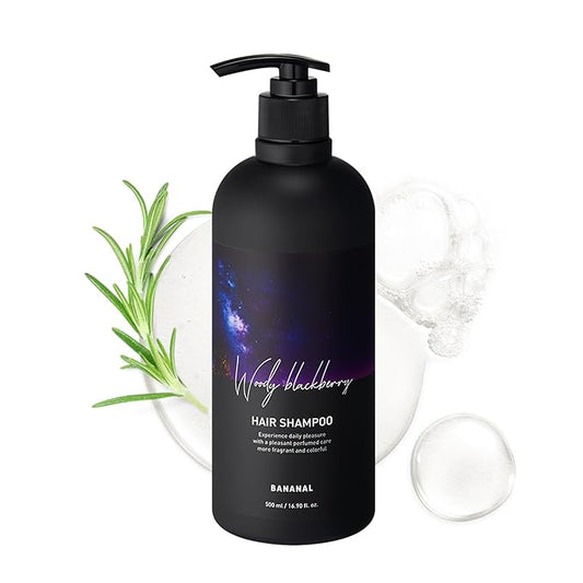 Korean Shampoo with Rosemary – Sulfate, Silicone & Paraben-Free Scalp Care Formula – Strengthens, Hydrates & Refreshes Hair with Proteins & Botanical Extracts – Woody Darkberry, 500ml / 13.5 fl oz