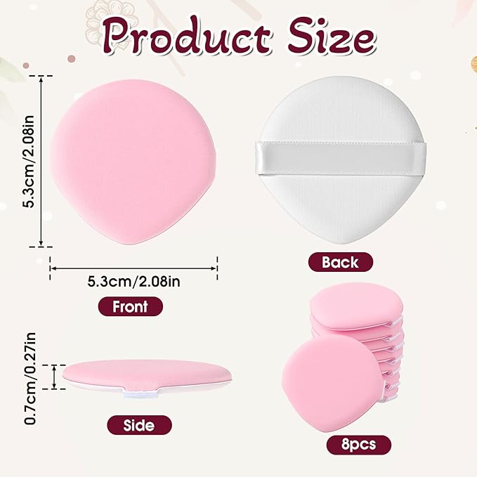 8PCS Cushion Puff Makeup Sponges for Blending Air Makeup Puffs for Foundation Teardrop Powder Puffs Korean Sponge Low Absorption Dual-Sided Foundation-Puff for Liquid, Cream, Foundations and Powder