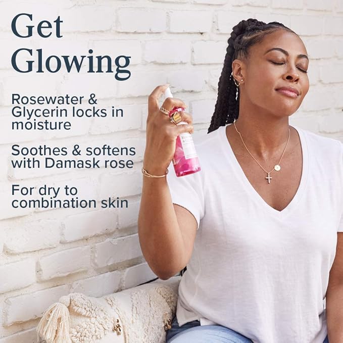 HERITAGE STORE Rosewater & Glycerin and Rosewater Toner | Deep Hydration Bundle for Dewy, Glowing Skin | Vegan | 8oz ea