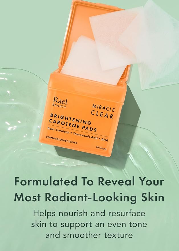 Rael Toner Pads, Cotton Pad for Face – Dual Textured, Exfoliating and Soothing with Carotene, Niacinamide, Hyaluronic Acid, Hydrating, Korean Skin Care (70 Count)