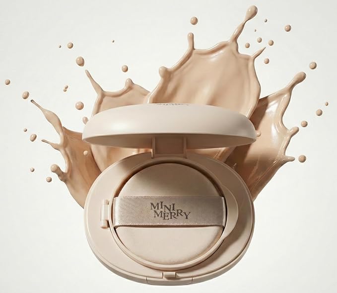 Minimerry Long Wear Cushion Foundation #21 VANILLA 13 g / 0.45 oz, Matte Finish Korean Makeup, Full Coverage & Semi Matte, 5 Shades for All Skin Tones
