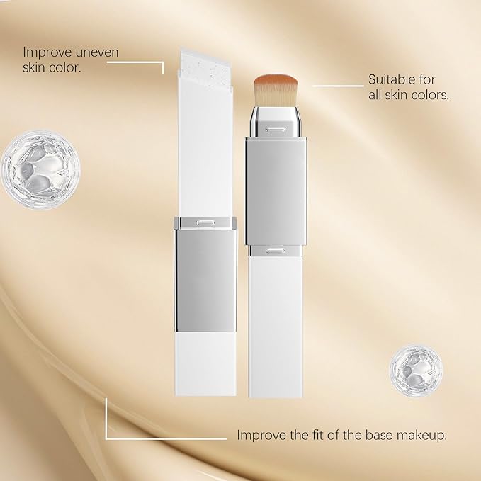 New Blanc Cover Cream Stick V - Color Changing Foundation Stick - Hydrating Concealer Base Makeup, Dual-Ended with Built-in Brush, Portable for Daily Use (Natural)