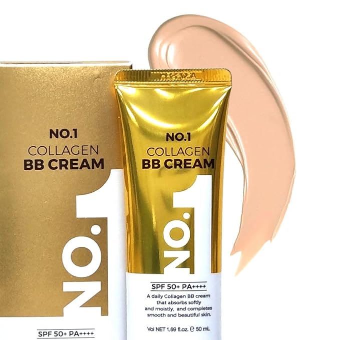 PRETTYSKIN Collagen BB Cream – Hydrating Korean Makeup Base for Natural Glow & Smooth Appearance – Lightweight Daily Face Tint with Hydrolyzed Collagen & Botanical Extracts (1.69 fl.oz.)