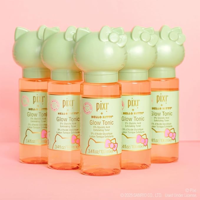 Hello Kitty Glow Tonic, 5% Glycolic Acid Exfoliating Toner, 100 ml
