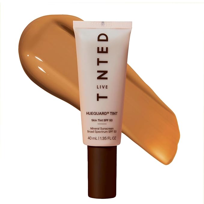 Live Tinted Hueguard Skin Tint SPF 50 - Tinted Mineral Sunscreen with Light-Medium Buildable Coverage With a Hydrating and Radiant Finish - Water and Sweat Resistant, 1.35 fl oz - Shade 06