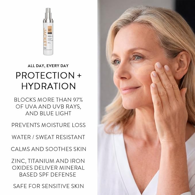 SPF 40+ Anti-Aging Tinted Mineral Moisturizer for Face, Broad Spectrum Sunscreen with Matte Finish, Lightweight Water-Resistant Daily UV Protection, Blue Light Defense, Hydrating Skin-Perfecting Tint