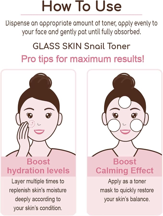 DEARBOO Glass Skin Snail Toner, 8.45 fl oz – Hydrating Facial Toner with Snail Mucin for a Radiant-Looking Complexion