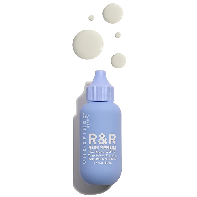 Undefined R&R Sun Serum SPF 50 PA++++ Mineral Sunscreen with Niacinamide, Water Resistant Broad Spectrum Protection & Blue Light Defense (Untinted)