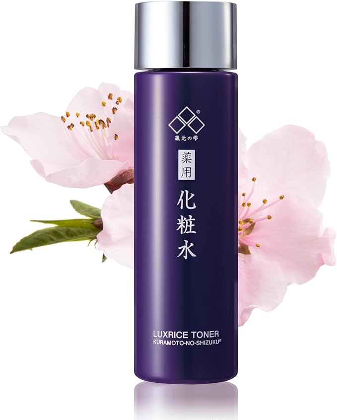 Japanese LUXRICE Sakura Toner with Niacinamide & Rice, “KURAMOTO-NO-SHIZUKU” Prevents Skin Roughness, Reduce The Signs of Aging, Paraben Free, Cruelty Free 5.07 fl.oz.