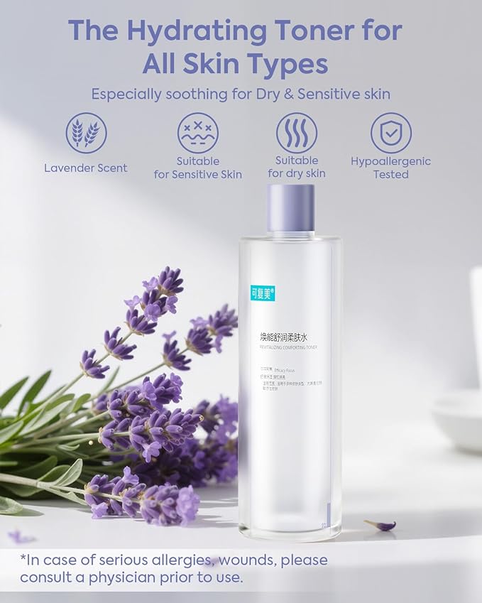 KOMFYMED Revitalizing Facial Toner – Ectoin & Hyaluronic Acid Hydrating Toner for Sensitive Skin, Soothing & Skin-Refreshing Essence for Daily Use (17 Fl. Oz./500 mL)
