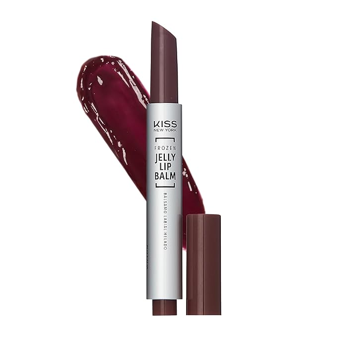 KISS NEW YORK Frozen Jelly Lip Balm Pen, High Shine Lip Gloss for Sheer Tint, Hydrating Melting Lipstick With Hyaluronic Acid, Cooling Effect With Menthol, Non-Sticky & Long Lasting (Cranberry)