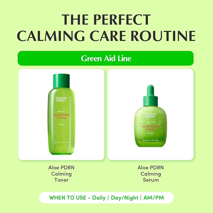 EQQUALBERRY Aloe PDRN Calming Toner, for Sensitive, | Instant Relief & Cooling | Non-Comedogenic & Fungal Acne Safe, Skin Barrier Repair | K-Beauty (5.07 fl.oz / 150ml)