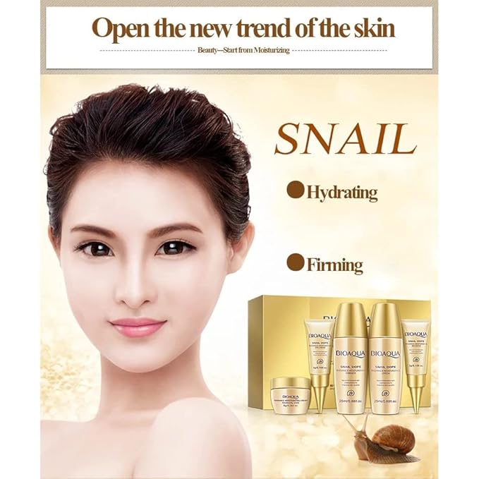 BIOAQUA Snail Mucus Skin Moisturizing Eye Toner Essence BB Cream 5pcs Set Gift Box