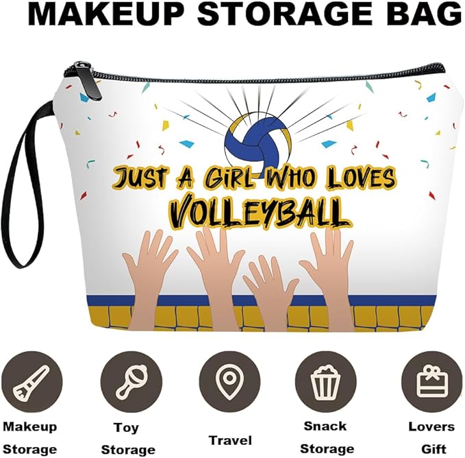 Personalized Volleyball Makeup Bag set with Mirror for girls,volleyball stuff Cosmetic bag kit for Volleyball Players with10 pieces brush set,ball Gifts for Women Mom femal friends