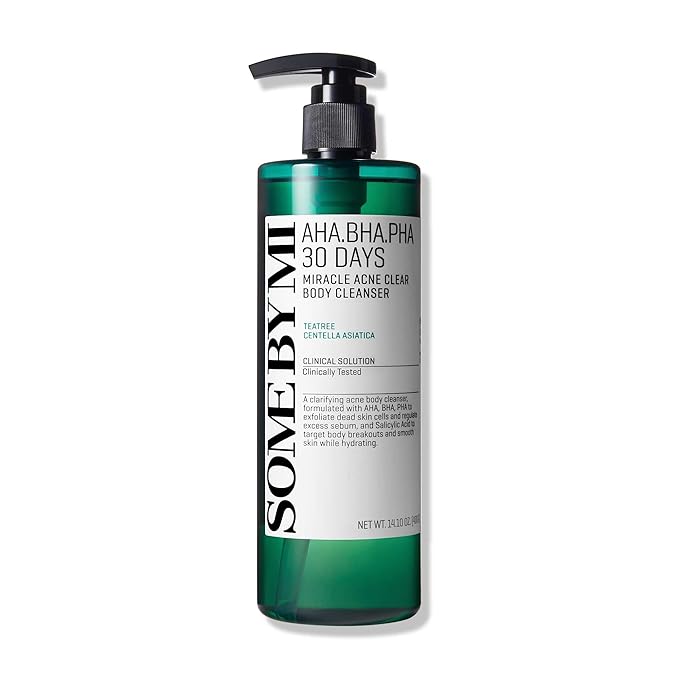 SOME BY MI AHA BHA PHA 30 Days Miracle Acne Clear Body Cleanser 13.5oz – Salicylic Acid & Tea Tree Acne Body Wash – Deep Cleansing, Sulfate & Paraben Free Korean Skin care