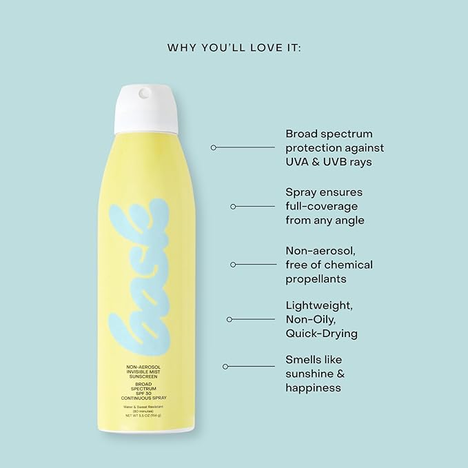 Bask Suncare SPF 30 Sunscreen Spray - Non-Aerosol, Broad Spectrum UVA/UVB Protection, Dermatologist Recommended, Moisturizing, Lightweight & Non-Greasy, 5.5 oz | Non-Aerosol, No White Cast, Lightweight, Fast-Absorbing