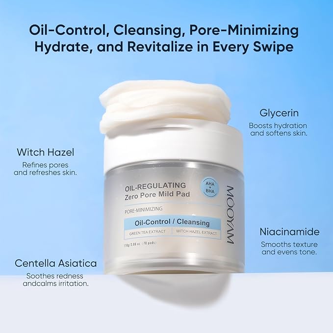 Toner Pads Zero Pore Pad Skincare, Dual-Textured Facial Pad for Exfoliation and Pore Care with AHA Glycolic Acid, BHA Salicylic Acid, Niacinamide Toner, Ideal for All Skin Types