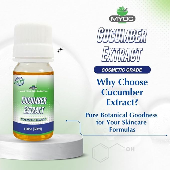 Cucumber Liquid Extract | Cosmetic Grade Botanical Ingredient | Non-Edible | Herbal Extract for DIY Skincare & Haircare | 30ml / 1.01 Fl Oz