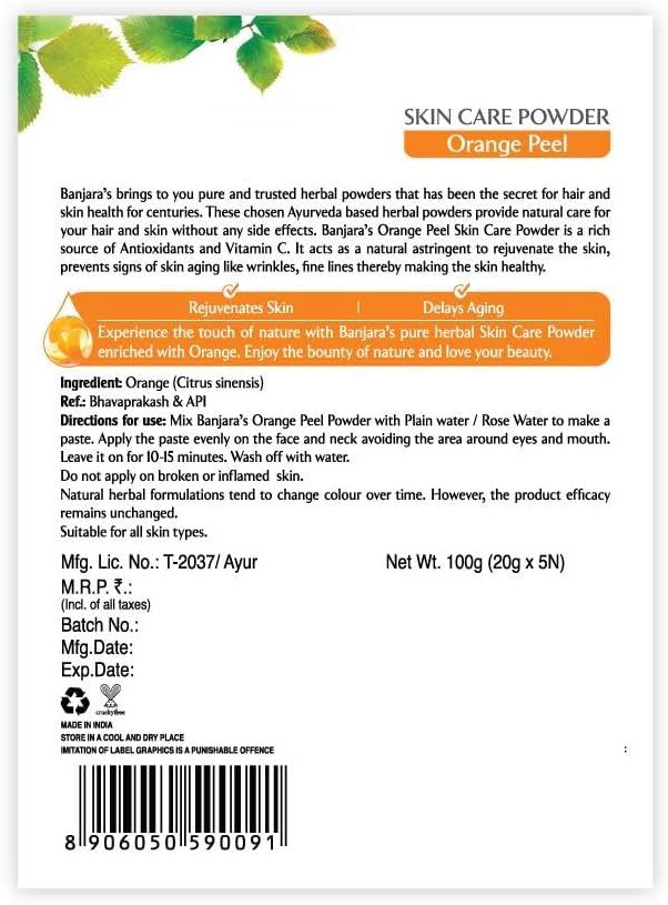 MM Orange Peel 100% Natural Skin Care Herbal Powder 100 GMS