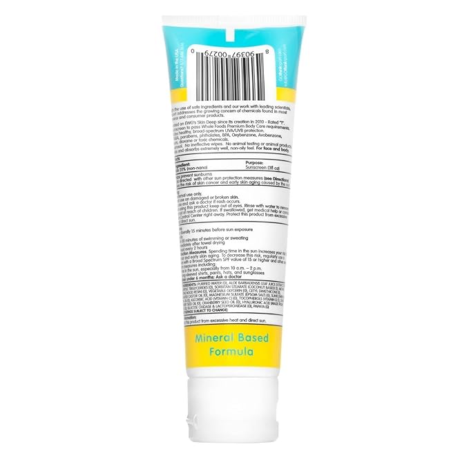 Thinksport Kids SPF 50+ Mineral Sunscreen Safe, Natural Sunblock for Children - Water Resistant Sun Cream Broad Spectrum UVA/UVB Sun Protection Vegan, Reef Friendly Sun Lotion, 3oz