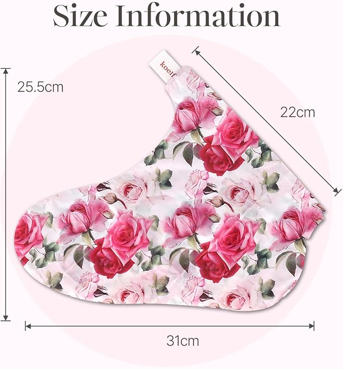 koelf Rose Petal Satin Foot Mask (5pairs) - Korean Skin Care, Intensive Nourishing Socks, Rose Scented Foot Repair Masks with Peptide, Collagen, Shea Butter, Urea for Smooth Feet, Foot Treatment