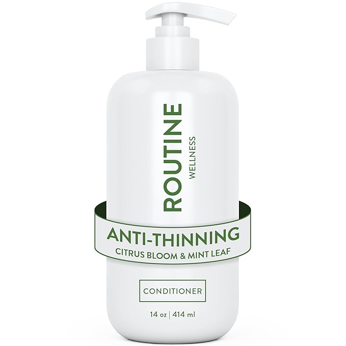 Routine Wellness Anti-Thinning Deep Conditioner for Thinning Hair - DHT Blocker for Hair Loss in Men & Women - Promotes Healthy Hair - Citrus Bloom & Mint Leaf 14oz