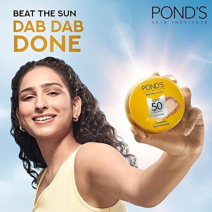P0ND''S Sunscreen Face Powder with SPF 50 PA+++ UVA UVB Protection, 20g, Pack of 2