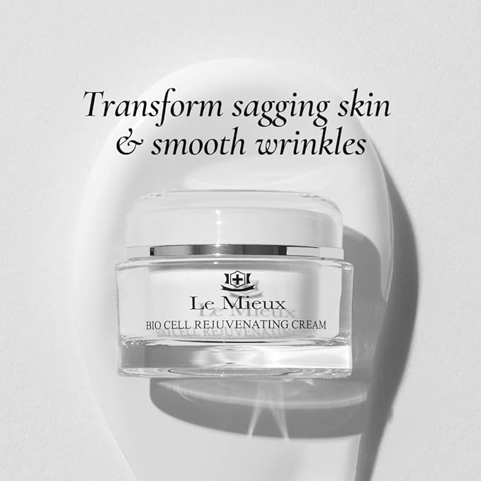 Le Mieux Bio Cell Rejuvenating Cream - Triple Peptide Facial Moisturizer with Hyaluronic Acid, Squalane & Rose Hip, Night & Day Cream for Face & Neck, No Parabens or Sulfates (1.75 oz / 52 ml)