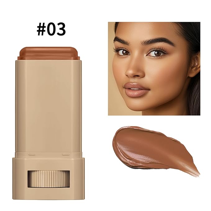 Beauty Balm Serum-Enriched Tinted Moisturizer Stick – Hydrating Lightweight Solid Foundation with Natural Skin Tint Finish, Flawless Sheer to Medium Coverage, Radiant & Dewy Glow, All-Day Wear (3#, 1)