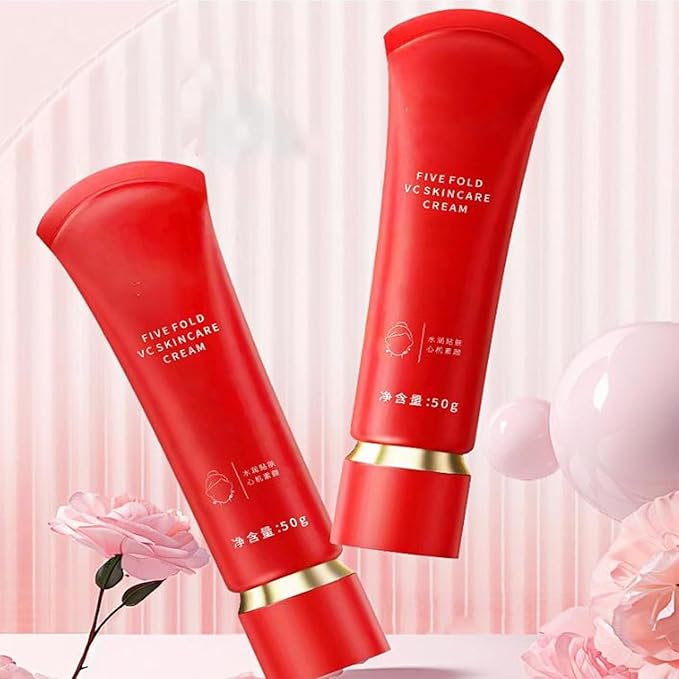 Moisturizing Tone-Up Concealer Cream, Moisturizing 𝐁𝐫𝐢𝐠𝐡𝐭𝐞𝐧ing Tone-up Concealer Cream, Five Fold VC Skincare Creams, Vitamin C Face Serum Moisturizer (2PCS)