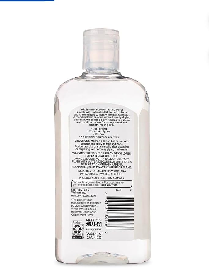 Equate Beauty Witch Hazel Pore Perfecting Toner, 16 fl oz 2Pack