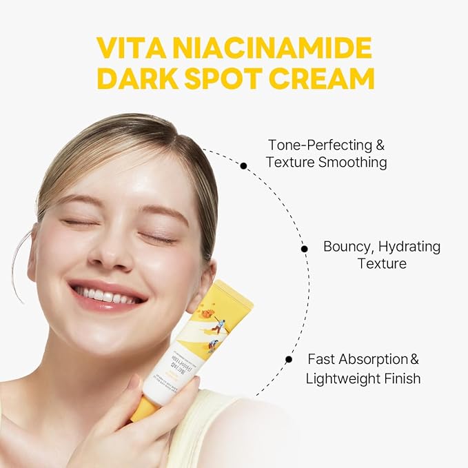 ROUND LAB Vita Niacinamide Dark Spot Cream 1.69 Fl Oz, Tone Clarity Moisturizer with Tranexamic Acid, and Vitamin Complex for Dark Spot Care, Uneven Skin Texture, and Skin Radiance, Korean Skincare