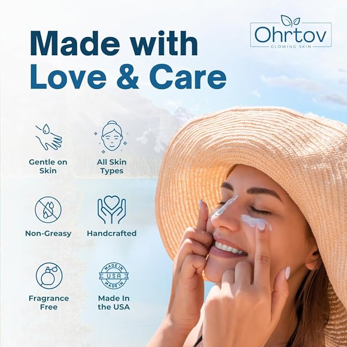 Beef Tallow Sunscreen – Natural Tallow & Zinc Oxide Sunblock Cream for Face & Body – Reef Safe, Non-Greasy Formula with Red Raspberry, Carrot Oil – Sun Protection Suitable for Dry and Sensitive Skin