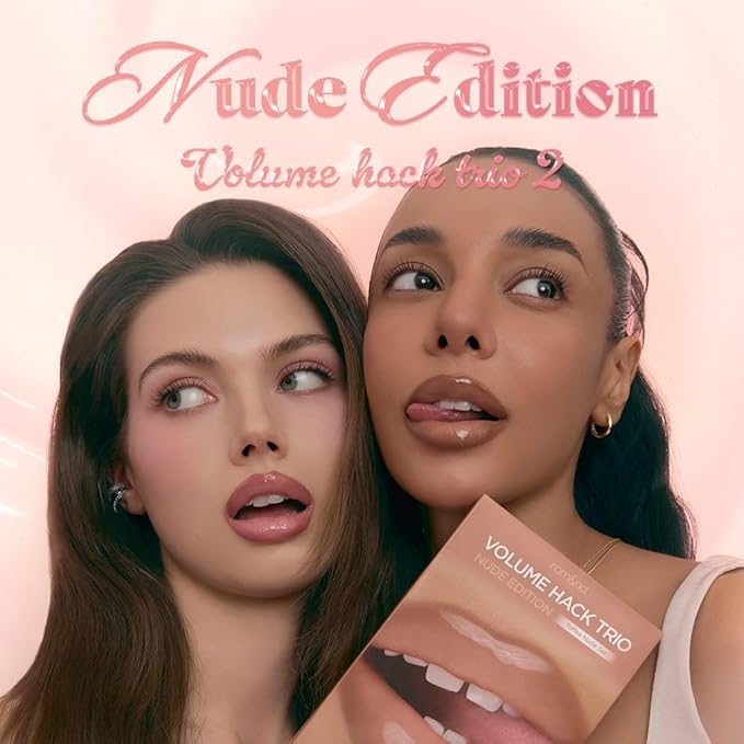 rom&nd Volume Hack Trio Berry Nude Set | 3-Step Plumping Lip Kit for Defined, High-Shine Lips | TikTok Viral Cool-Tone Gradient