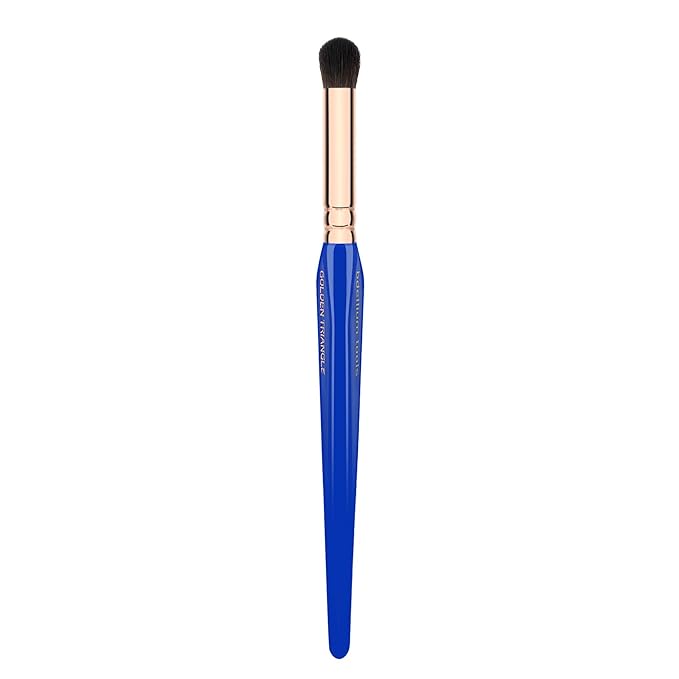 Bdellium Tools Professional Makeup Brush - Golden Triangle 767 Round Blender - With All Vegan and Soft Synthetic Fibers, For Blending & Smoothing (Blue, 1pc)