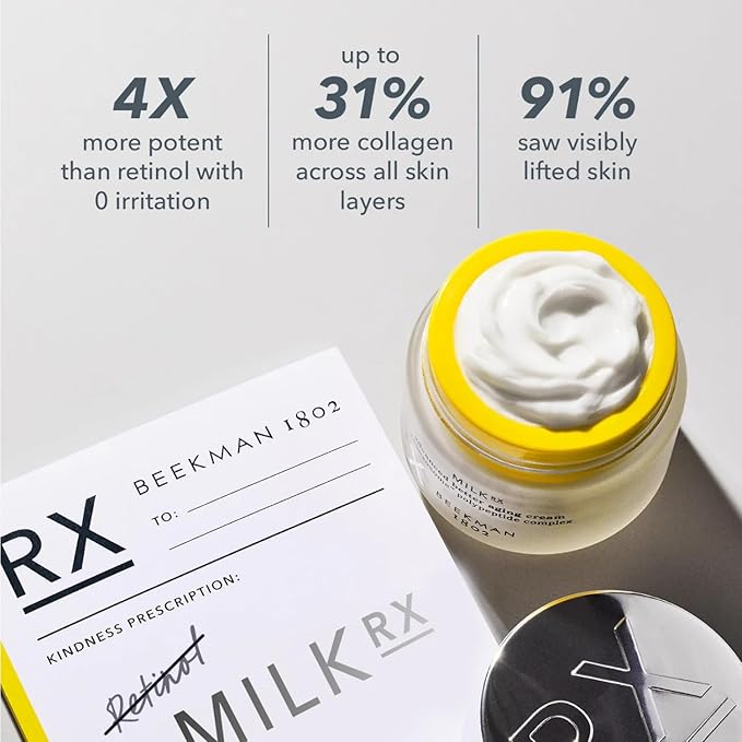 Beekman 1802 Milk RX Advanced Better Aging Collagen Face Cream Refill Pod – 4X Retinol Alternative Moisturizer with Goat Milk Exosomes & Polypeptide, 1.69 fl oz