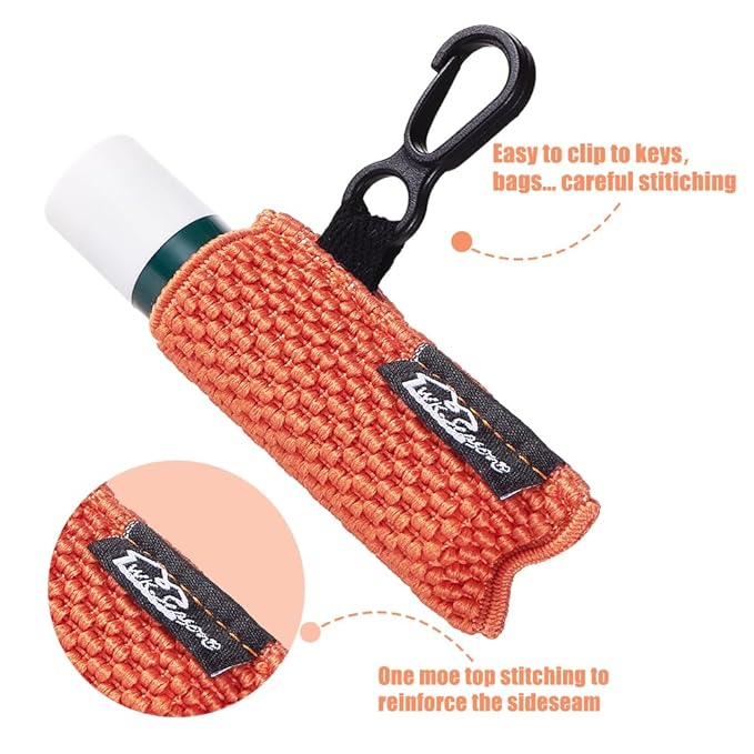 WK IEASON Lip Balm Sleeves Holder Keychain Bulk 10pcs Clip on Chapstick Key chain Holder Lip Gloss Keychain Holder Sleeve Tight-Knit Elastic Lipstick Key Chain Holder