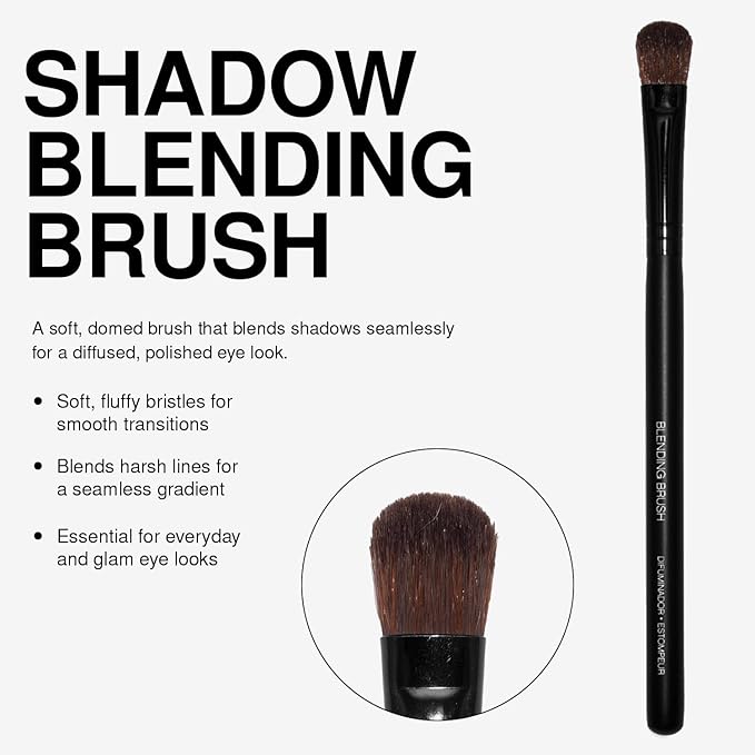 Palladio Shadow Blending Makeup Brush, Wide Brush Head, Flawless Blending, Smooth Finish, Synthetic Natural Bristles, Soft Feel, Comfortable Grip, Professional Application