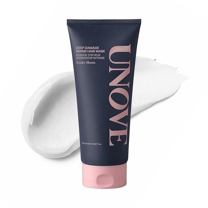 UNOVE Deep Damage Repair Hair Mask - Protein Hair Treatment & Hair Mask for Damaged Hair | Deep Conditioning & Keratin Hair Mask for Dry, Frizzy Hair | Korean Hair Care | Tender Bloom, 10.82 fl oz