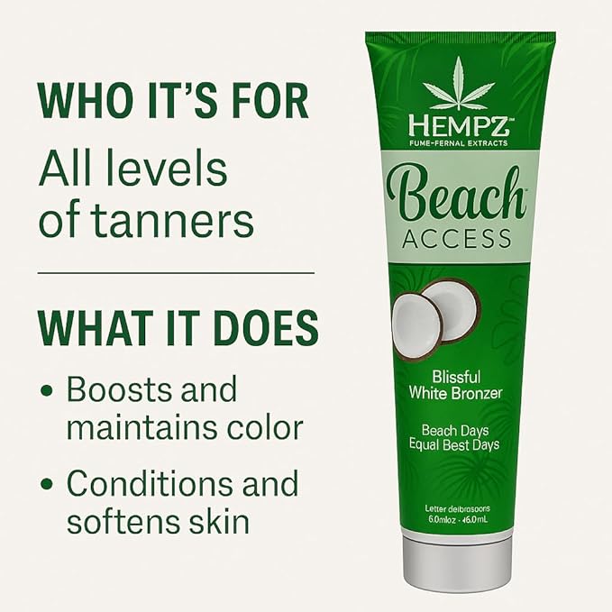 HEMPZ Hydrating Indoor/Outdoor Herbal Moisturizing Self Tanning Lotion for Tanning Beds, Beach, Sun 9.5 Fl OZ (Pineapple & Coconut)
