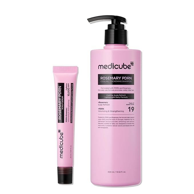 medicube Rosemary PDRN Purifying & Cooling Shampoo and Scalp Serum Duo | Purifying Shampoo & Cooling Scalp Serum | Skincare-Inspired Formula for Fuller, Stronger-Looking Hair | Korean Hair Care